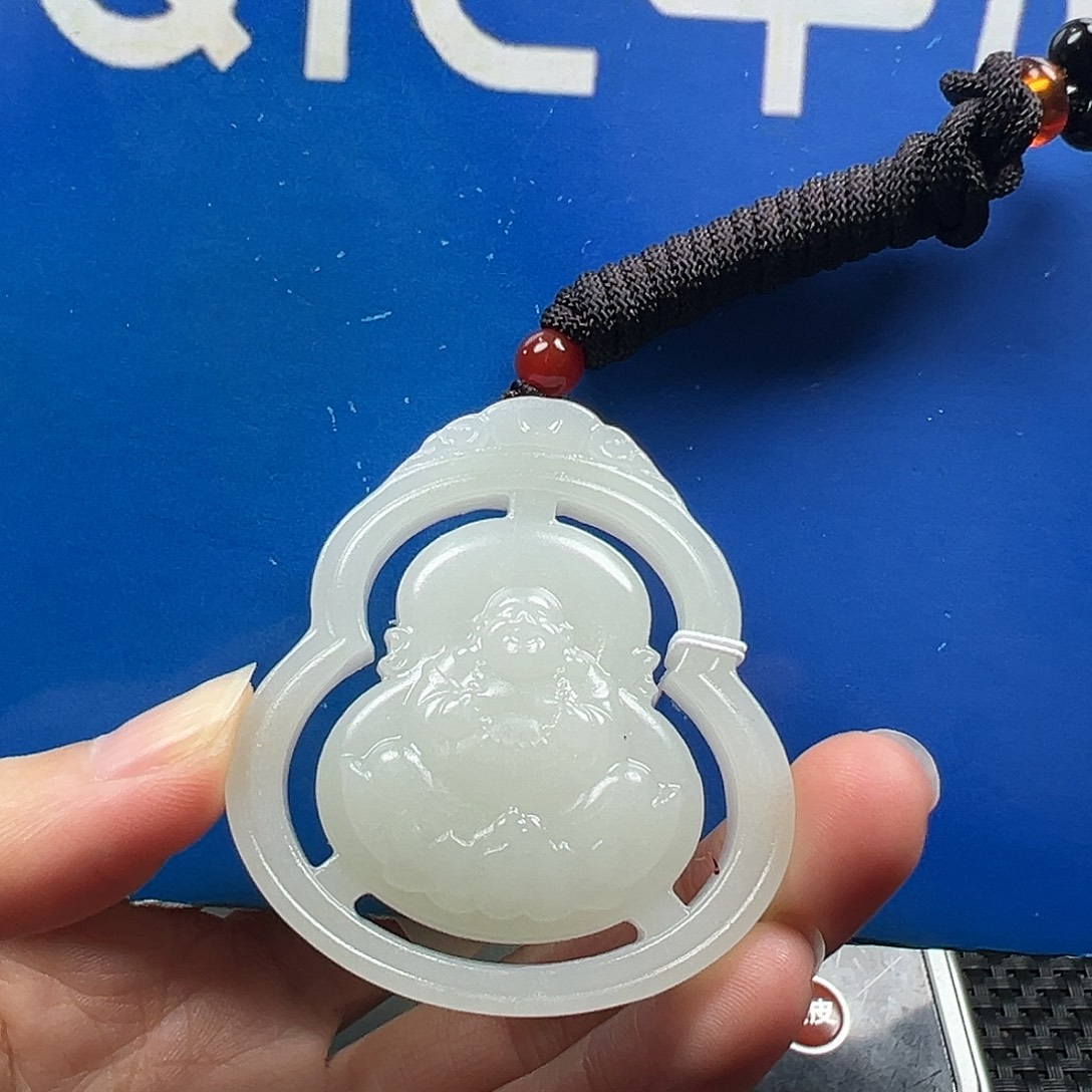 云***谷和田玉未镶嵌挂件