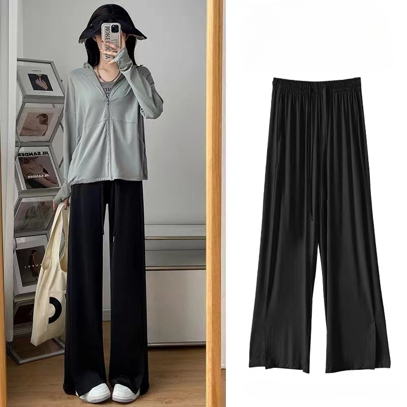 女士夏季时尚百搭高腰显瘦冰丝凉凉裤亲子B2827