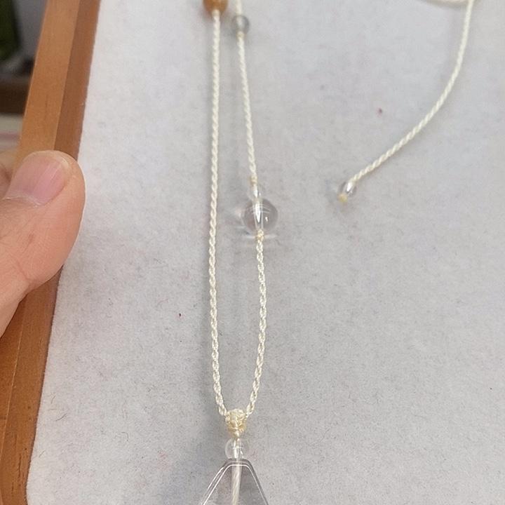 布艺非金属白水吊坠手工款项链