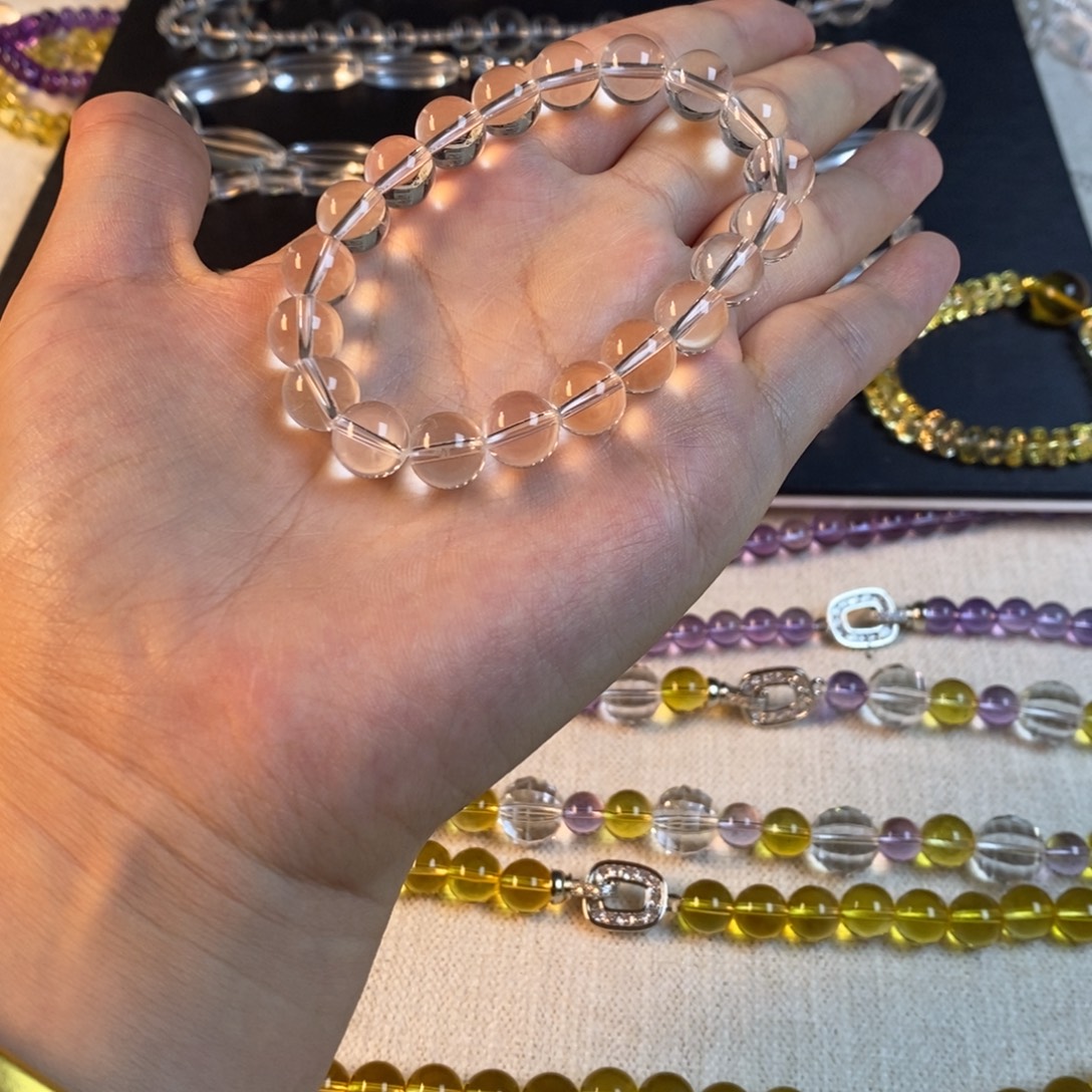 水晶手串未镶嵌手串白水圆珠10