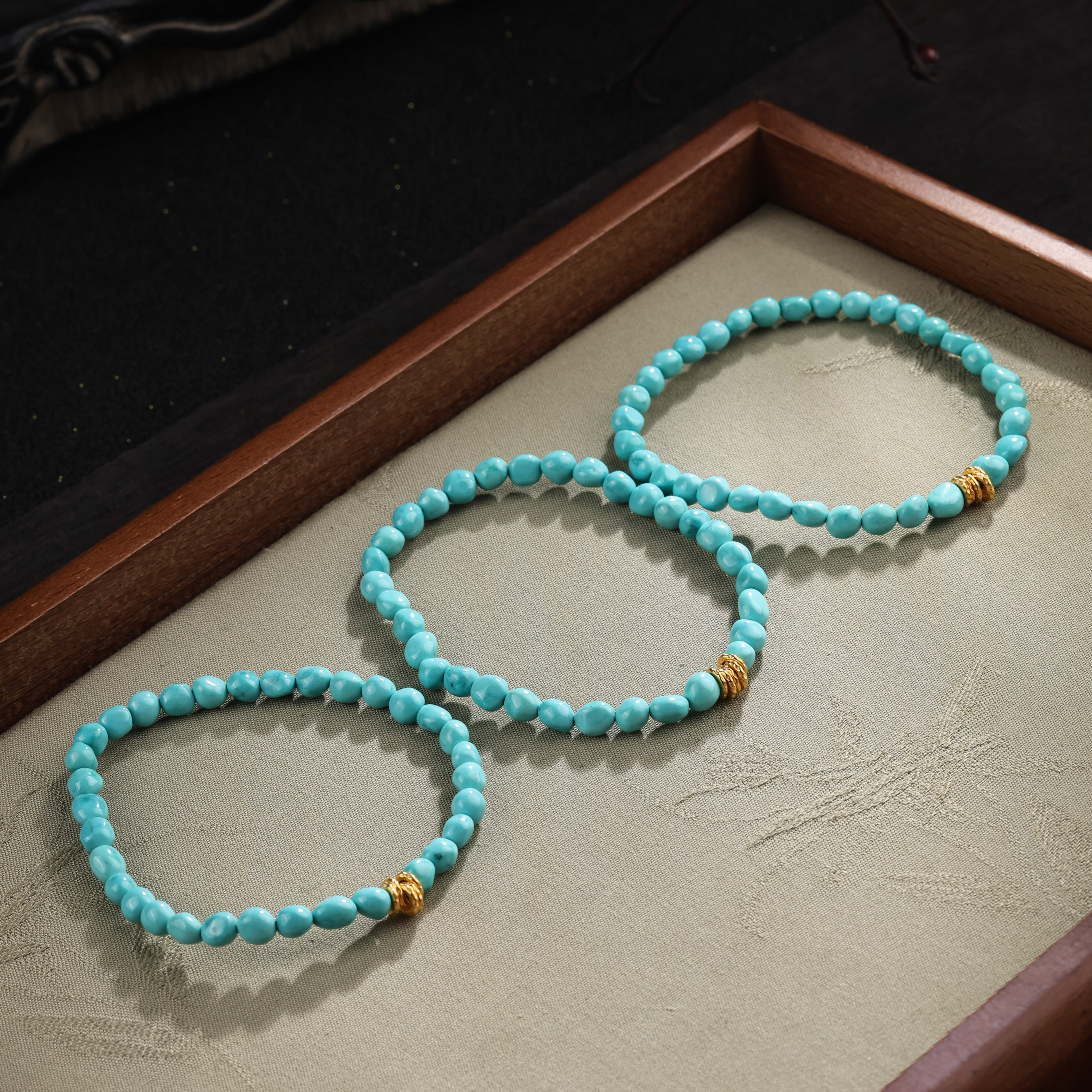 【举石臻选】TA0728-3793-368绿松石手串18k（一件/多样性发）E