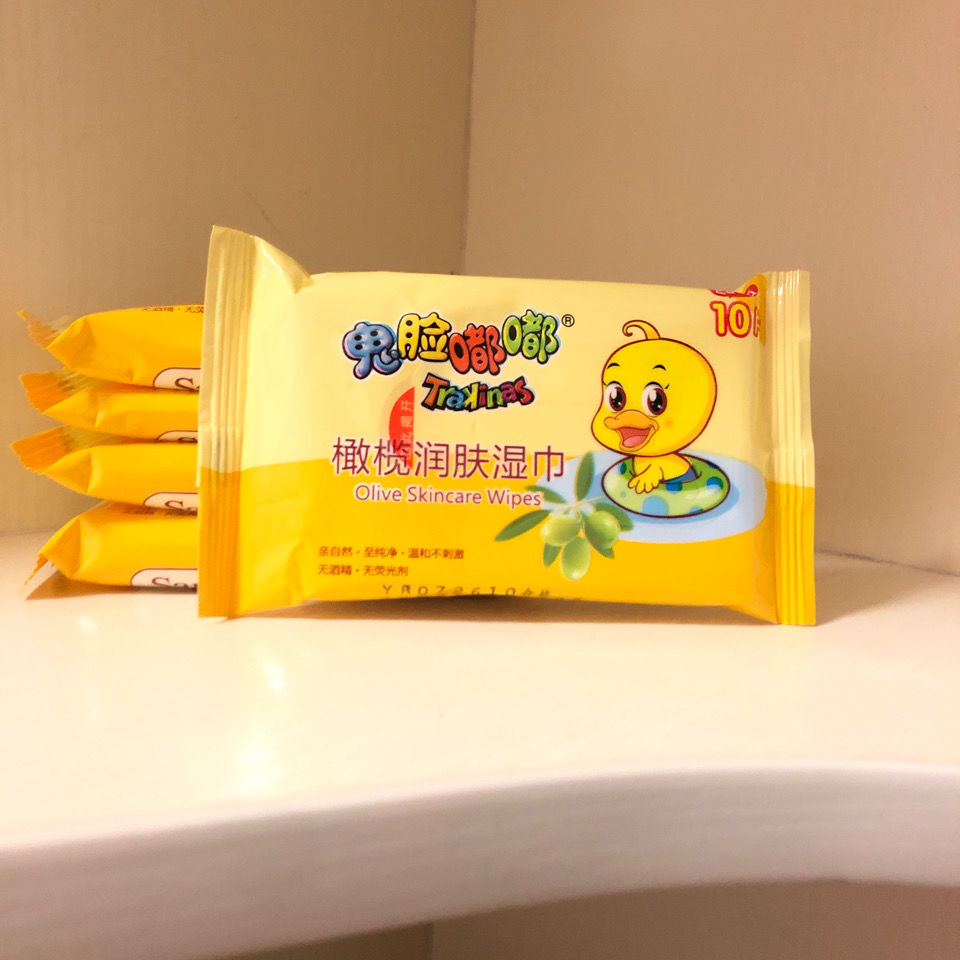 鬼脸嘟嘟橄榄润肤湿巾10片/包