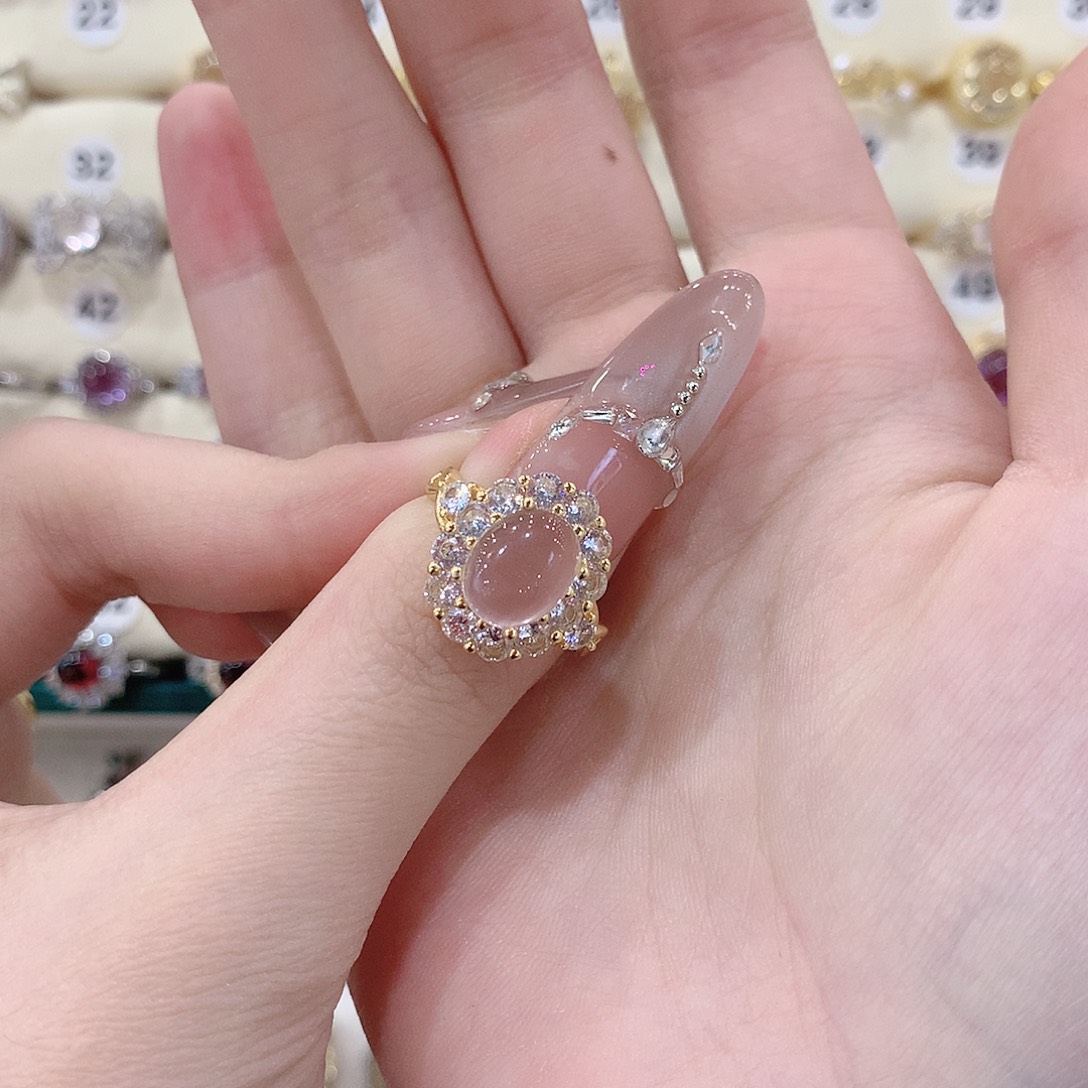 芙蓉石戒指银S925镶嵌V****?