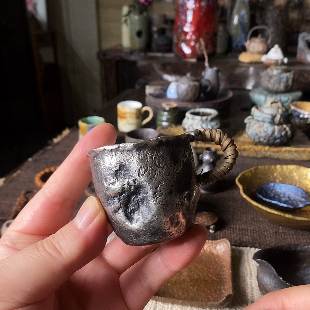 手工制作柴烧茶具