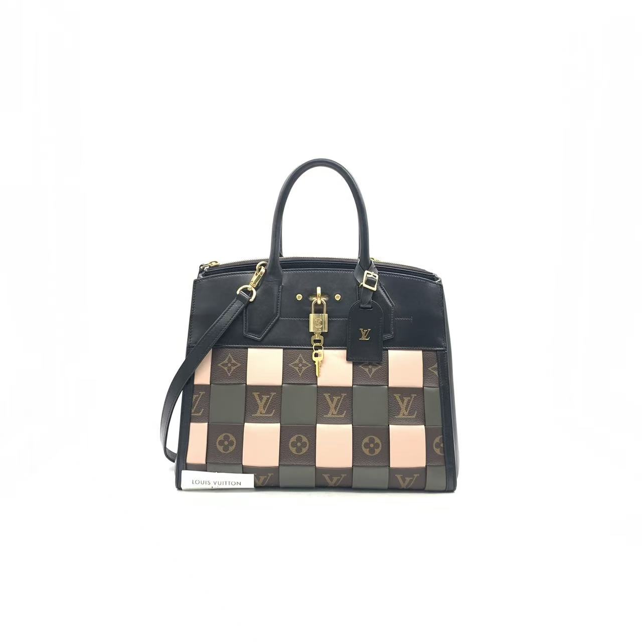 95新 LouisVuitton/路易威登 【安则专属】黑色steamer city托特包