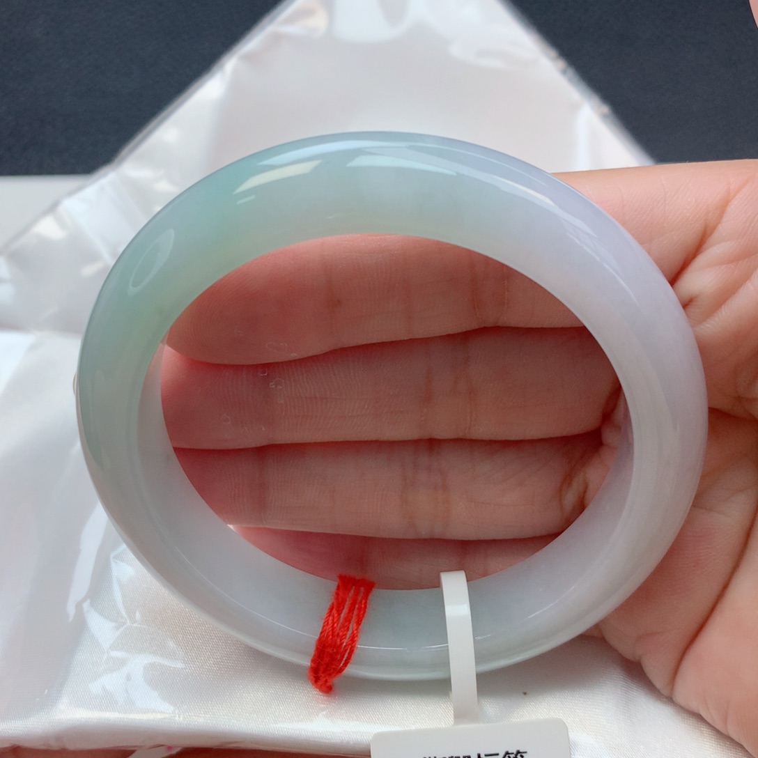 未镶嵌手镯翡翠57圈细糯晴底半山水细腻水润