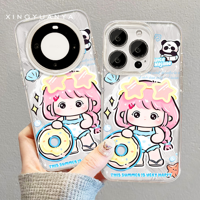 【甜甜圈美少女】适用苹果/华为/OPPO/VIVO/小米/红米/1加/手机壳