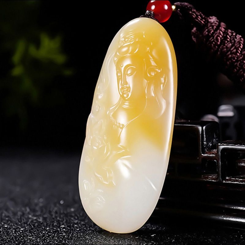 新疆精品和田玉观音牌