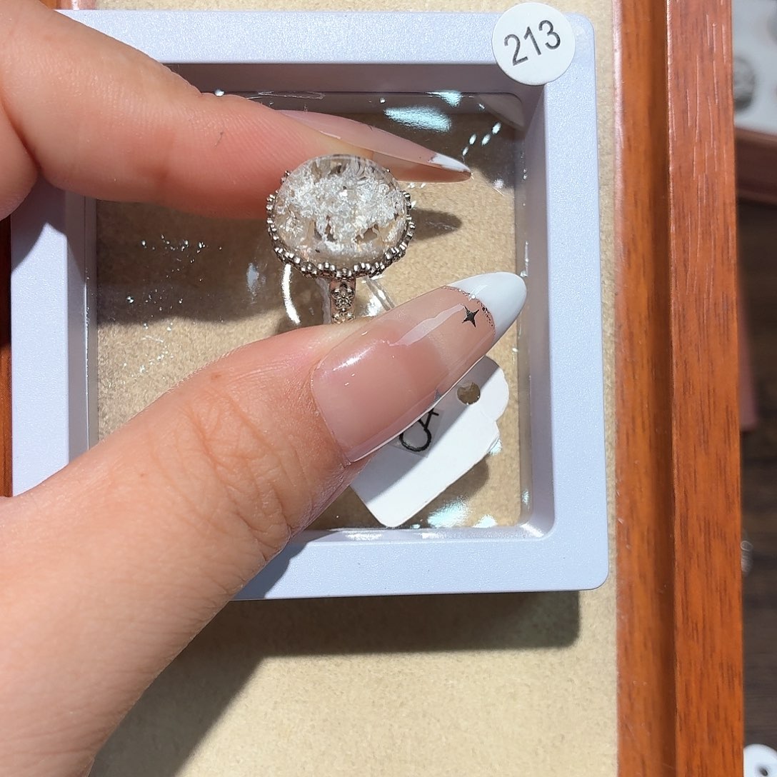 ****漫水晶戒指银S925镶嵌