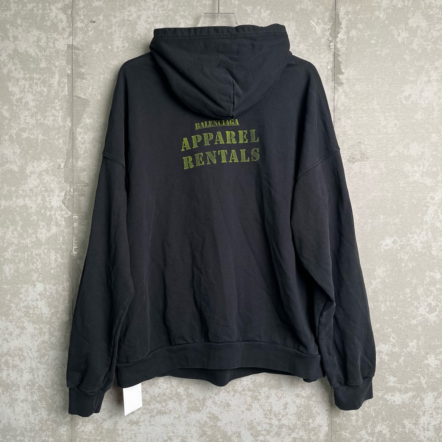 未使用 Balenciaga/巴黎世家 2*1/黑色字母印花连帽卫衣/14244