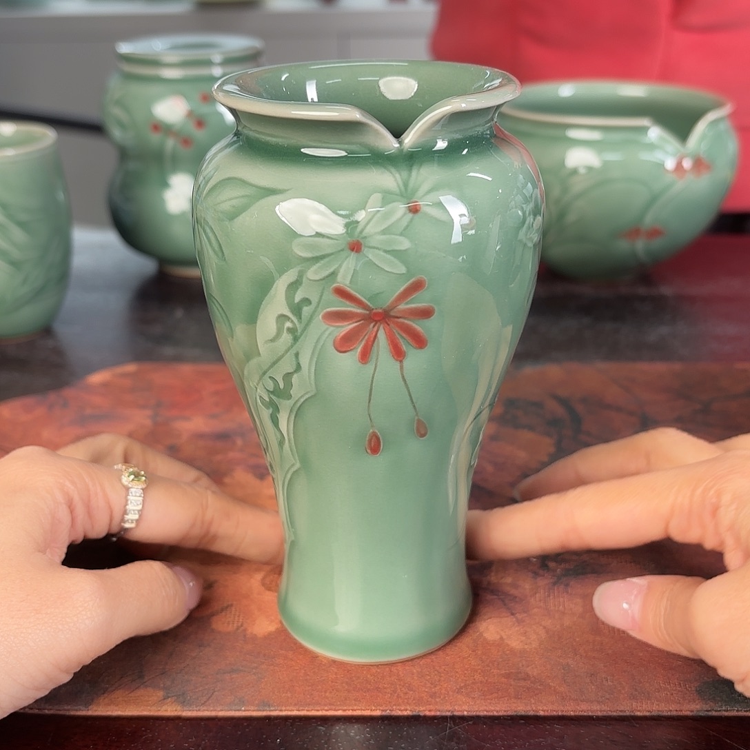 龙泉云间青瓷小米茶器