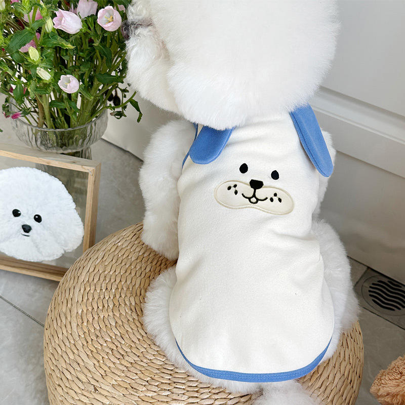 春秋装新款日韩ins风宠物服装狗狗猫咪衣服泰迪比熊刺绣背心可爱