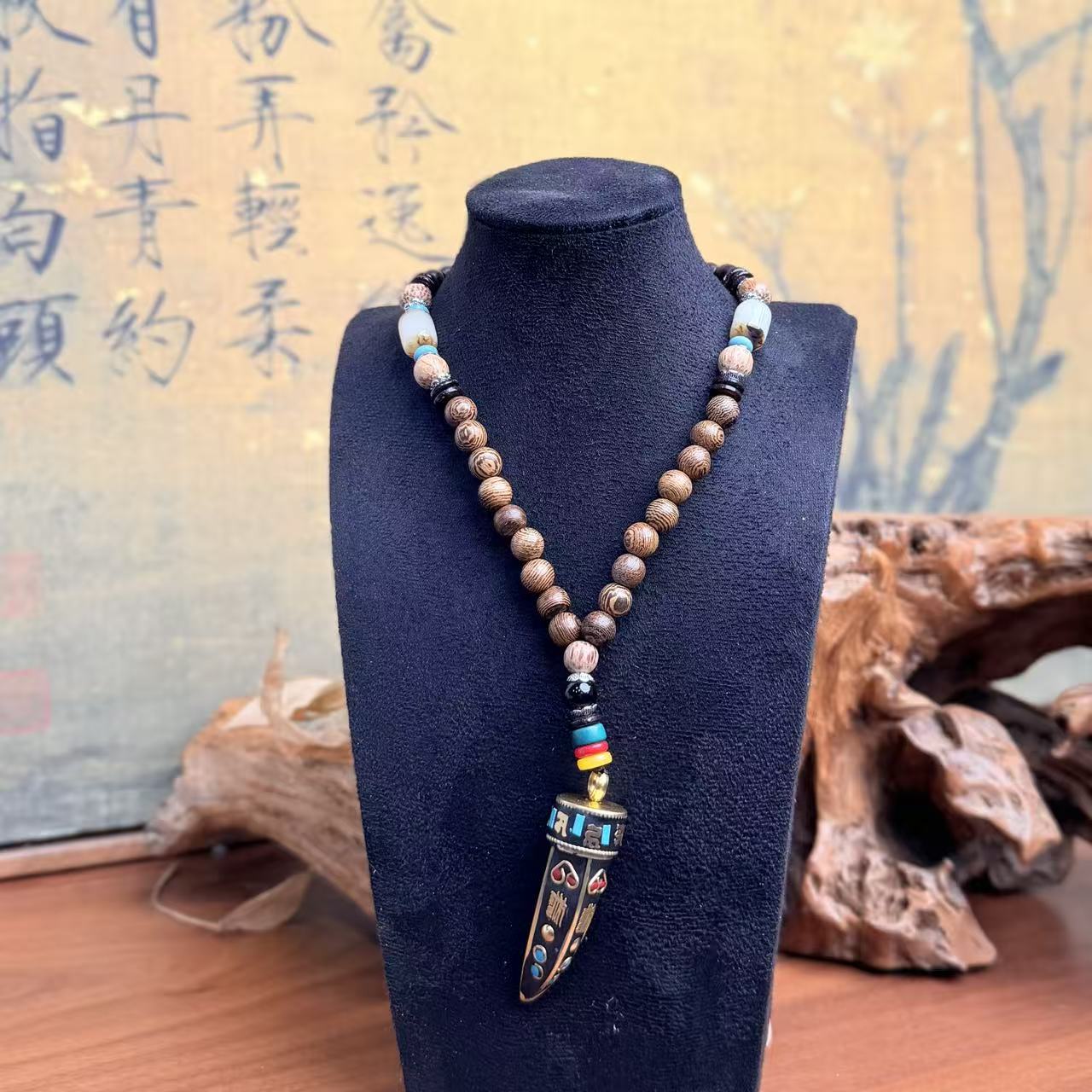 DA 1220-尼泊尔花梨木毛衣链（无礼盒）