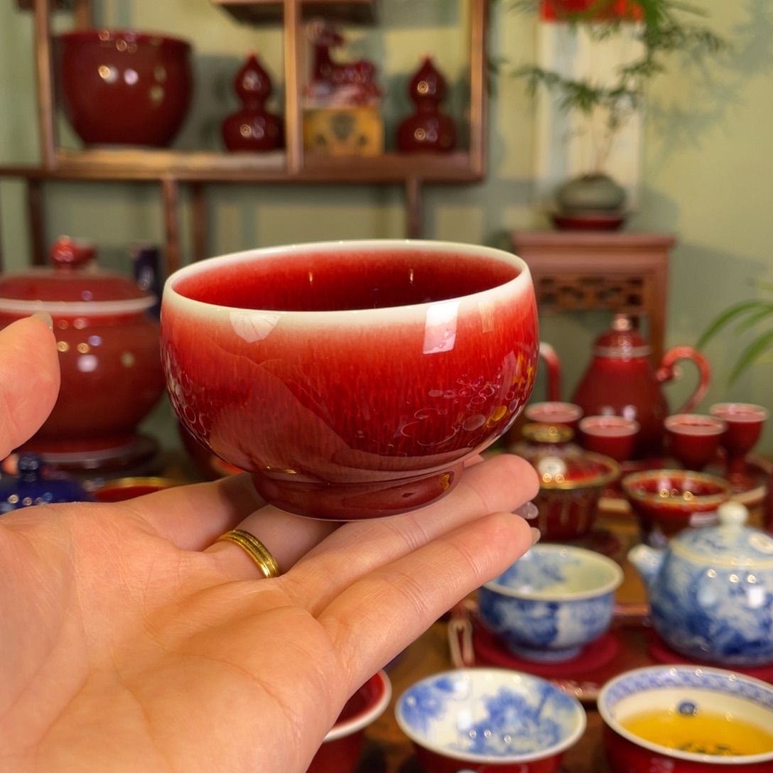清欢雅玩原矿郎红福利禅定杯