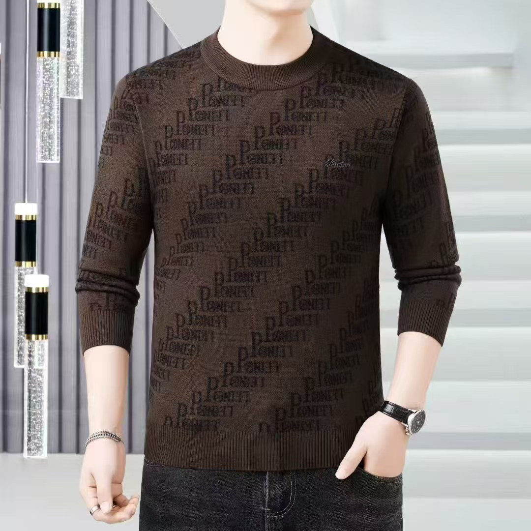 秋冬男士加厚加绒圆领时尚保暖打底衫