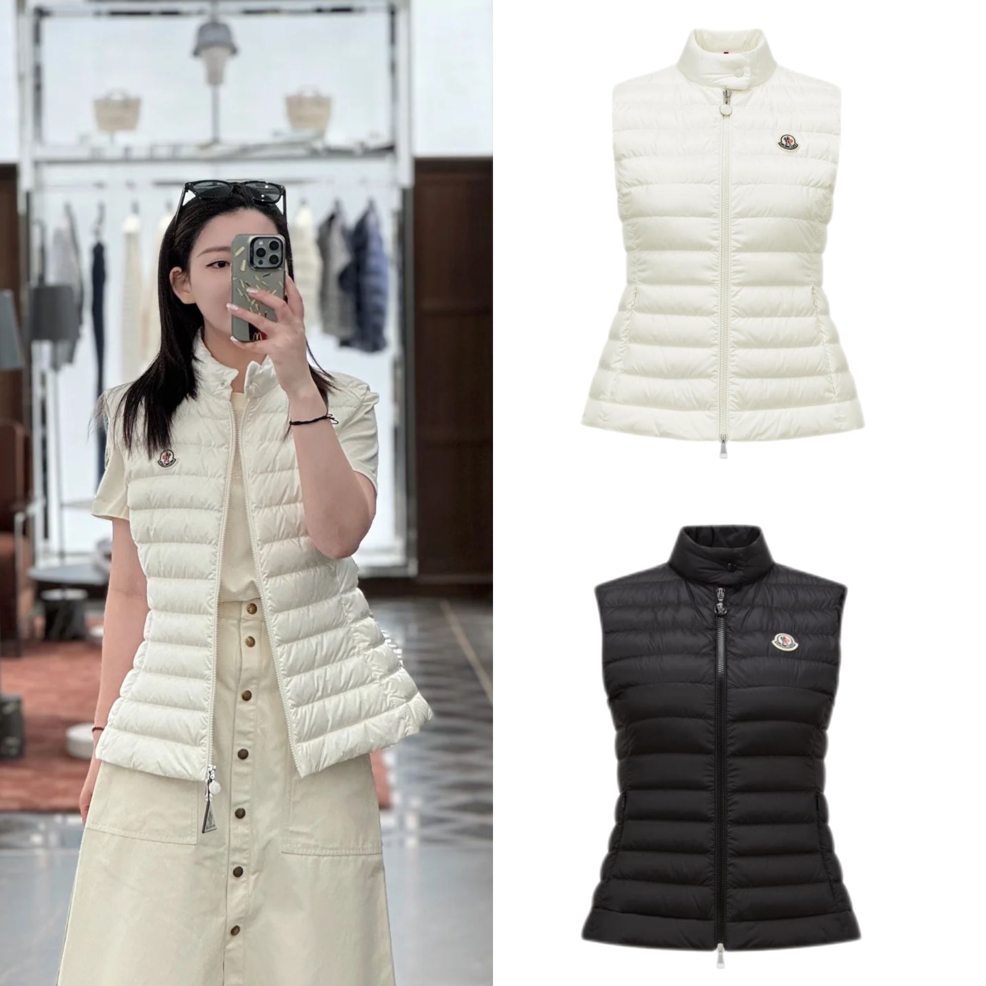 未使用 MONCLER IGENS胸前徽标立领拉链无袖马甲 女款