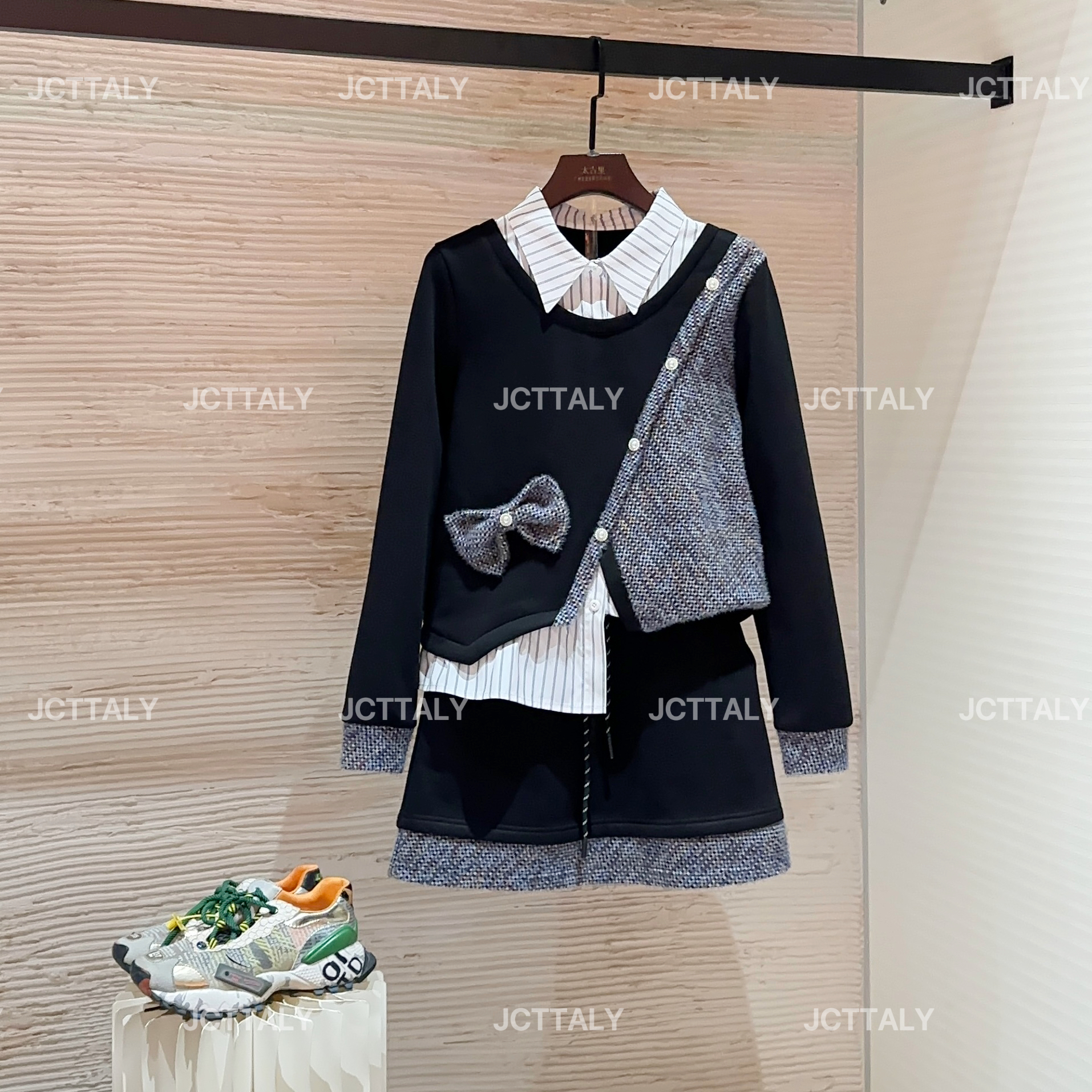 【宠粉价】（加绒）上衣学院风海军春季假两件秋冬款时尚套装TZ-809