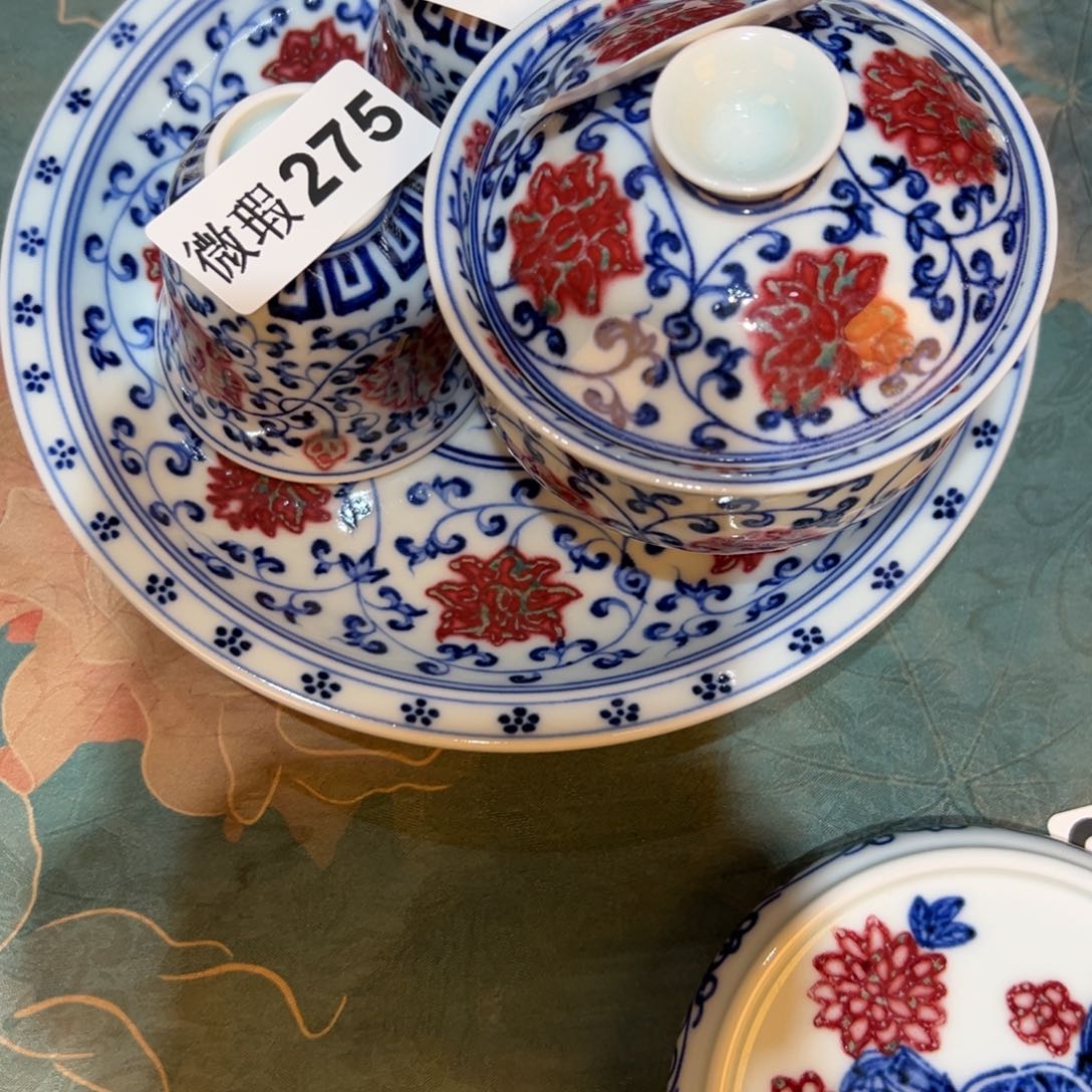 杯阿*哥青花釉里红釉下