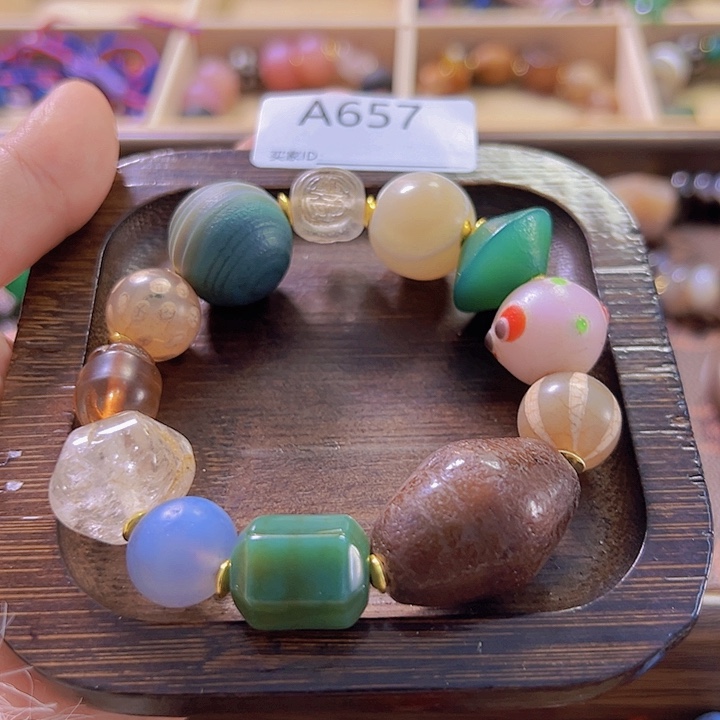 玛瑙/玉髓合金手链A657