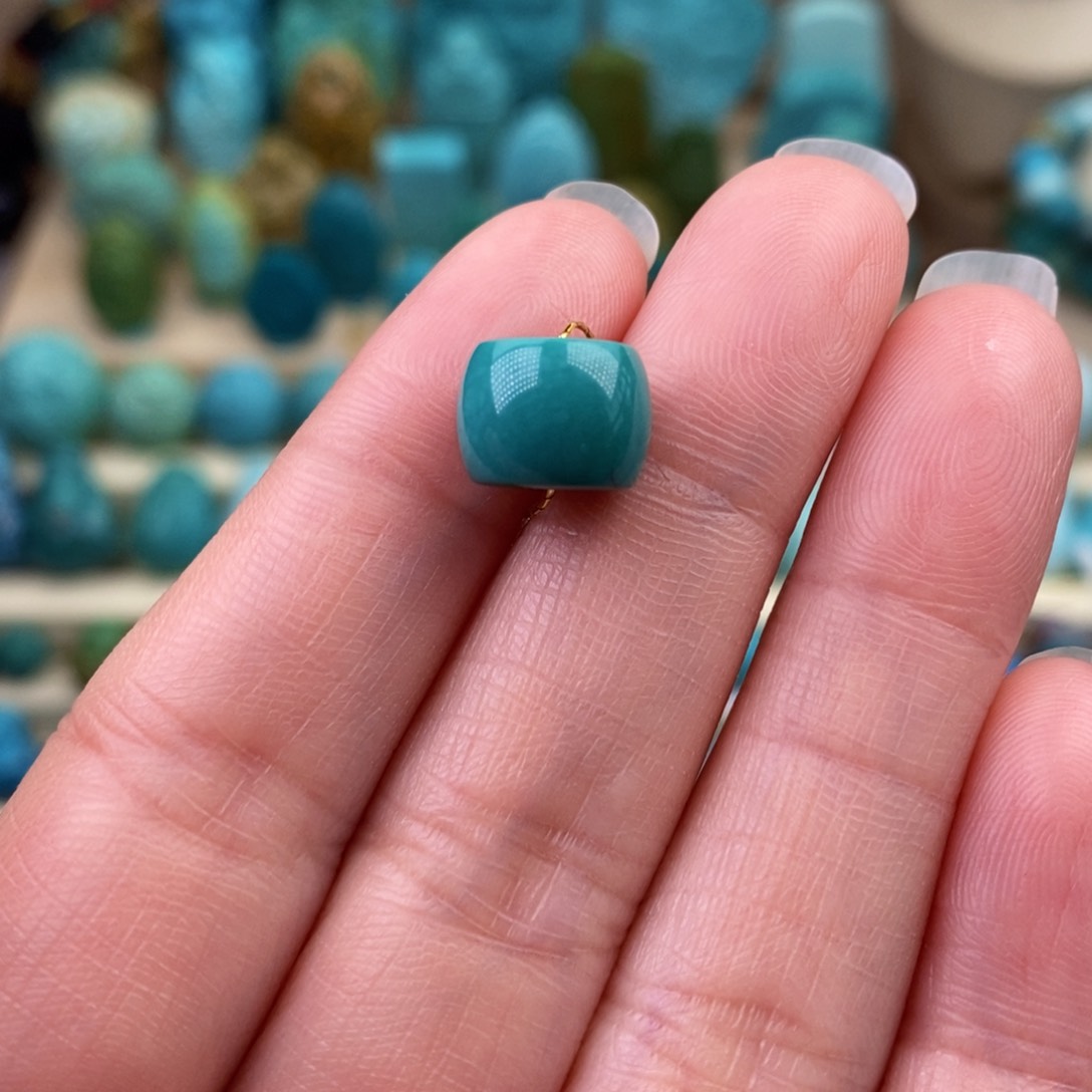 绿松石珠宝奇石未镶嵌10.3mm