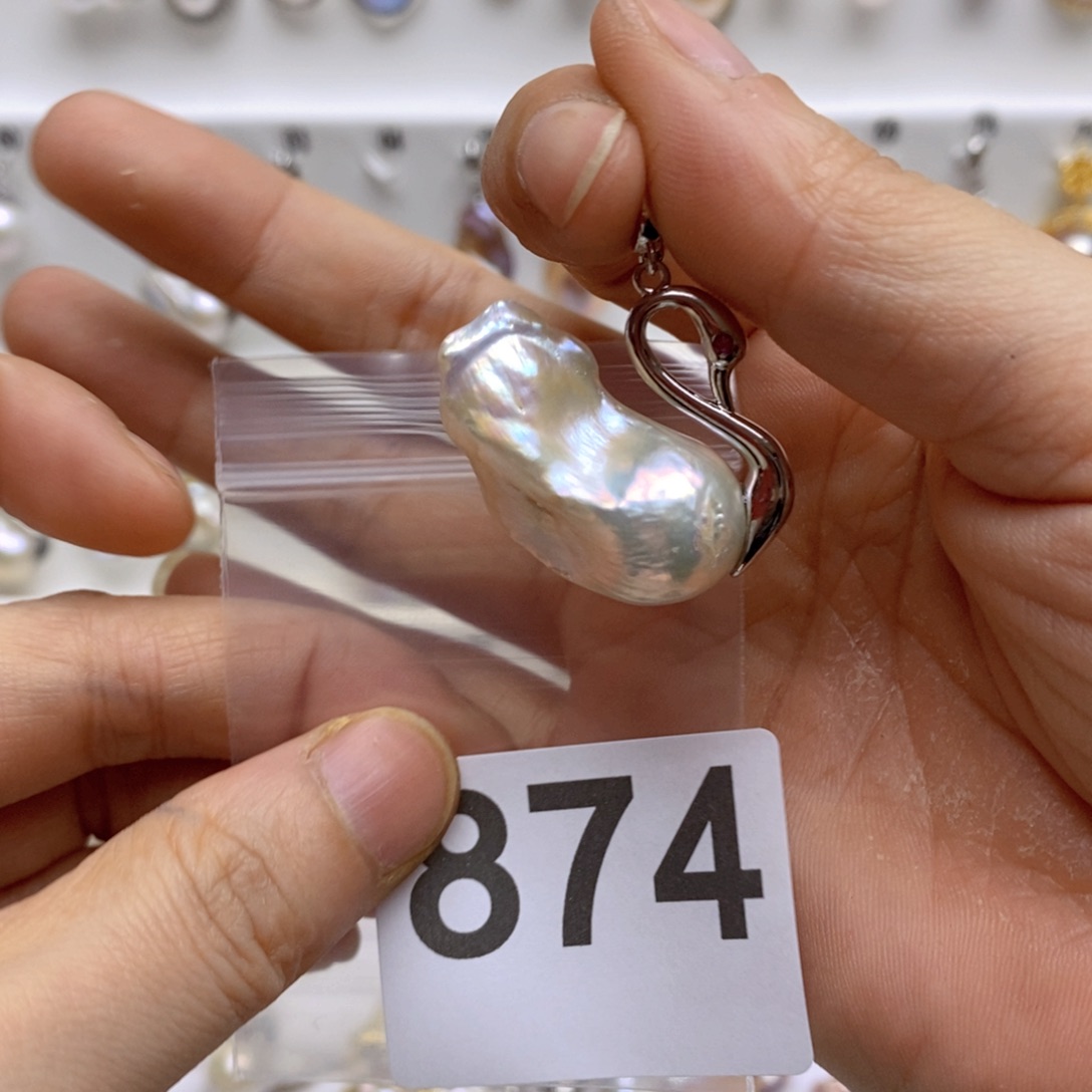 淡水珍珠颈饰银S925镶嵌874