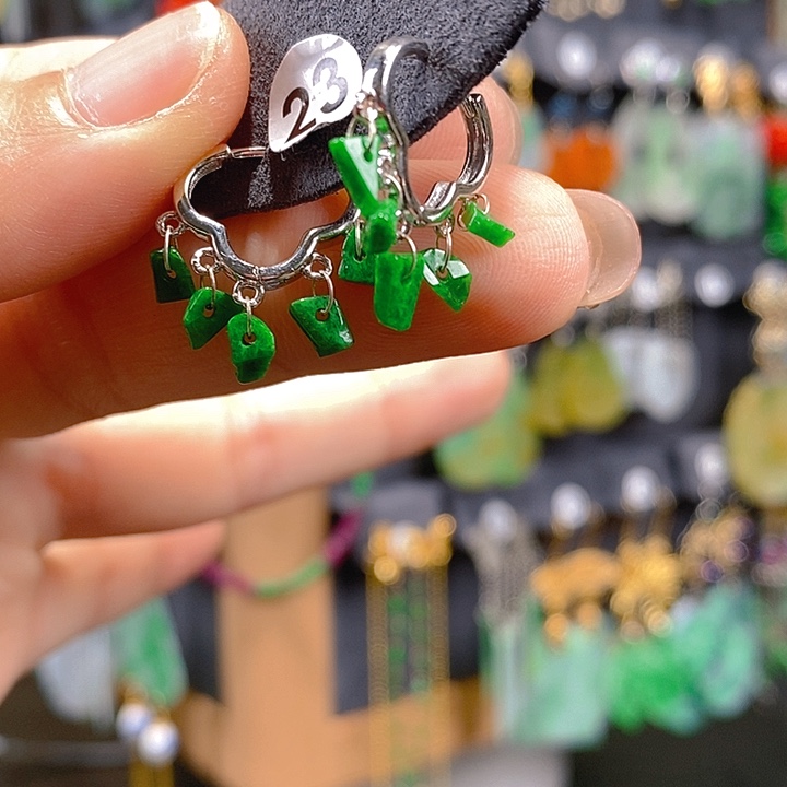 翡翠未镶嵌耳饰翡翠