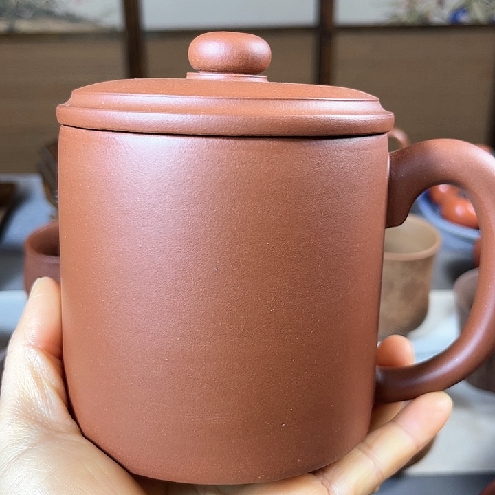 紫砂茶杯全手工盖杯容量480