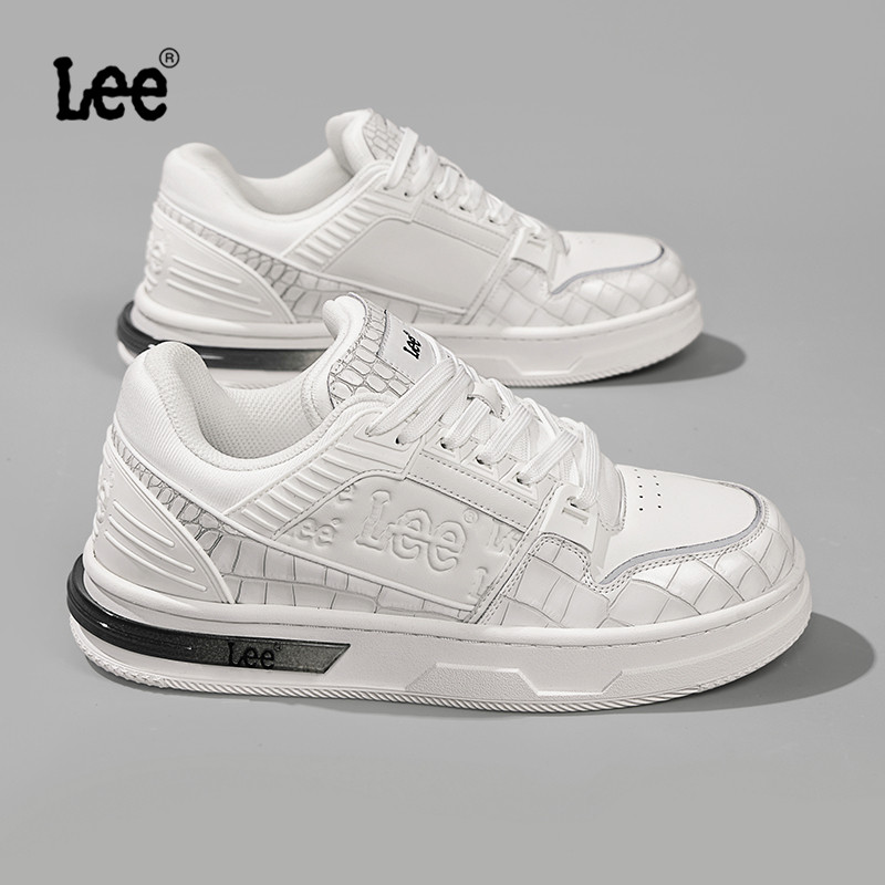 Lee男款板鞋2025新款秋冬新款男鞋真皮小白鞋男士厚底增高休闲鞋