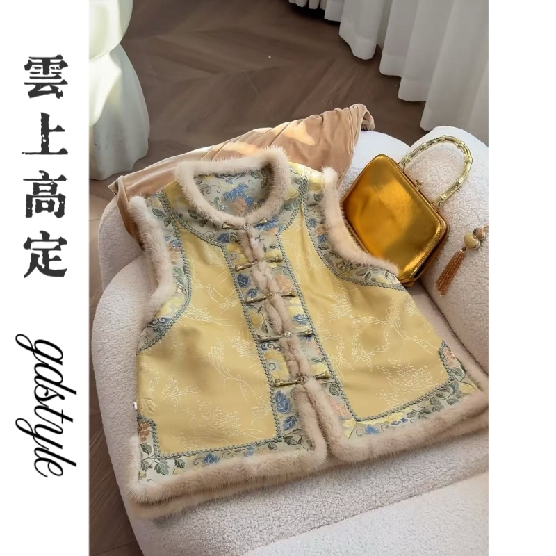 【祥云金枝】新中式冬季百搭显瘦双面双穿国风重工织金上衣中国风