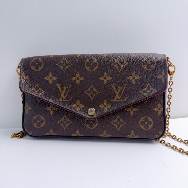 95新 LouisVuitton/路易威登 LV经典老花三合一链条单肩包