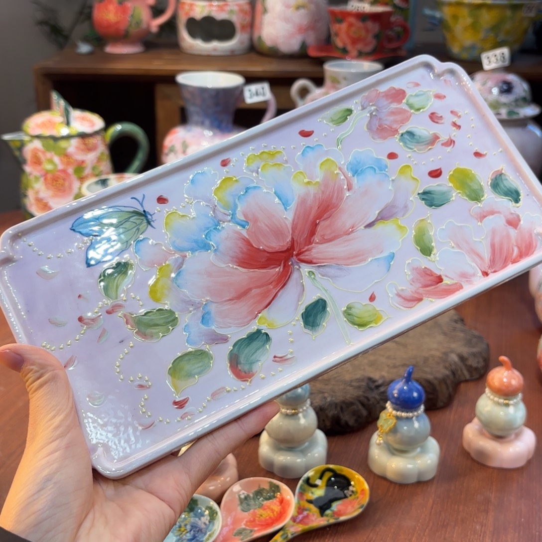 景德镇手绘高温釉下彩陶瓷茶具