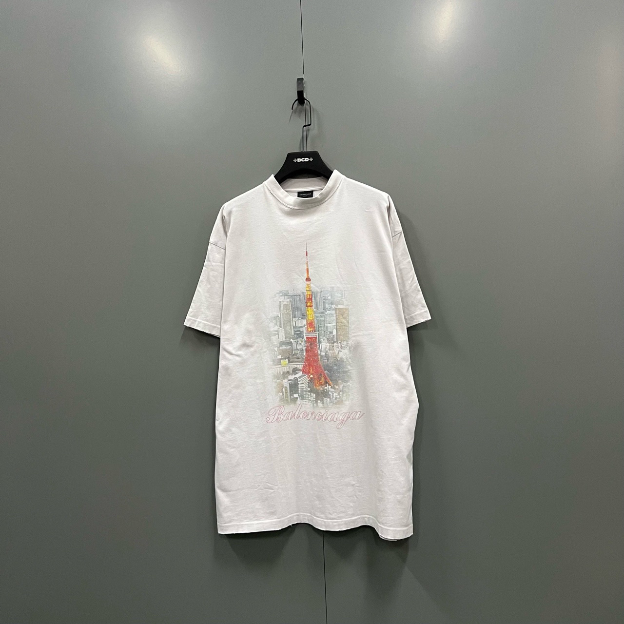 Balenciaga 巴黎世家 铁塔印花做旧短袖 3码/95新/5499/bc010897