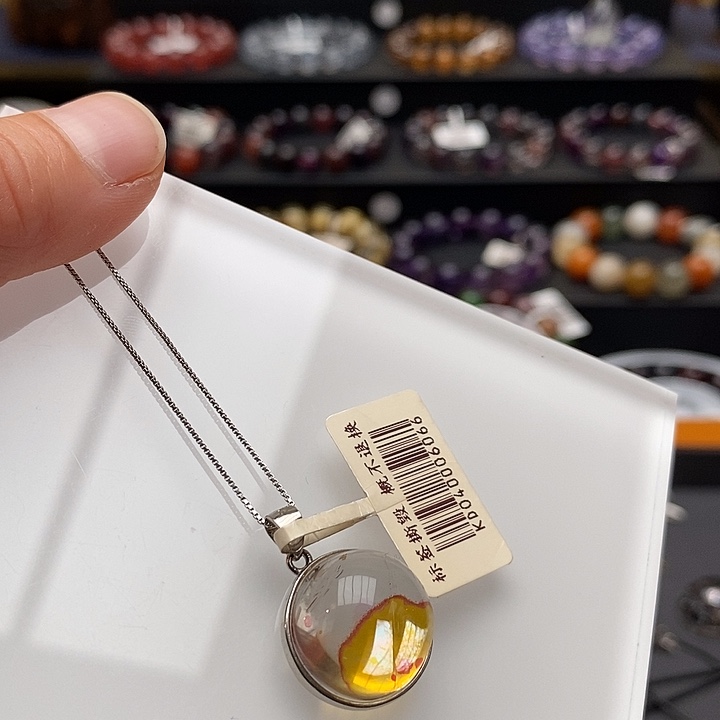 水晶吊坠(赠链)银S925镶嵌哎****~