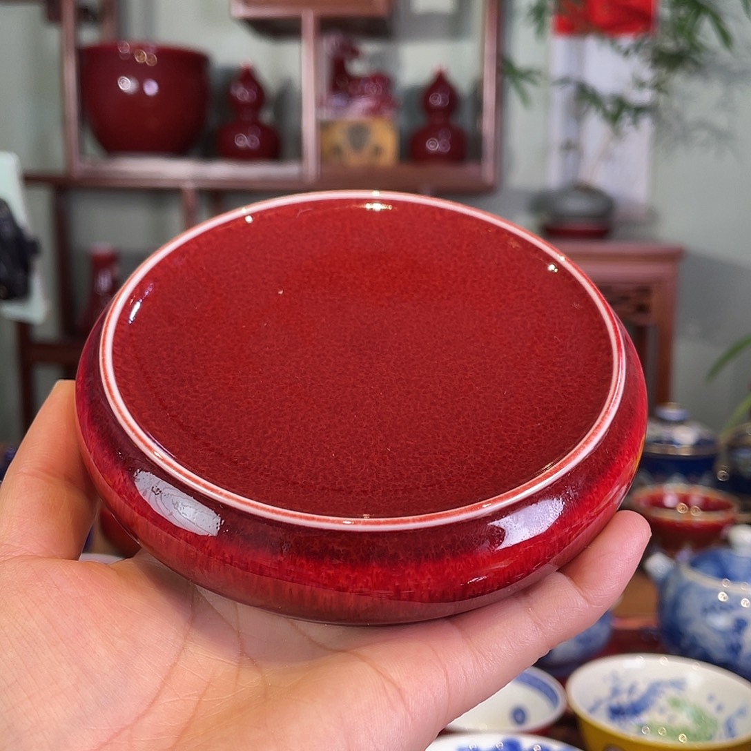 清欢雅玩原矿郎红福利杯盖置