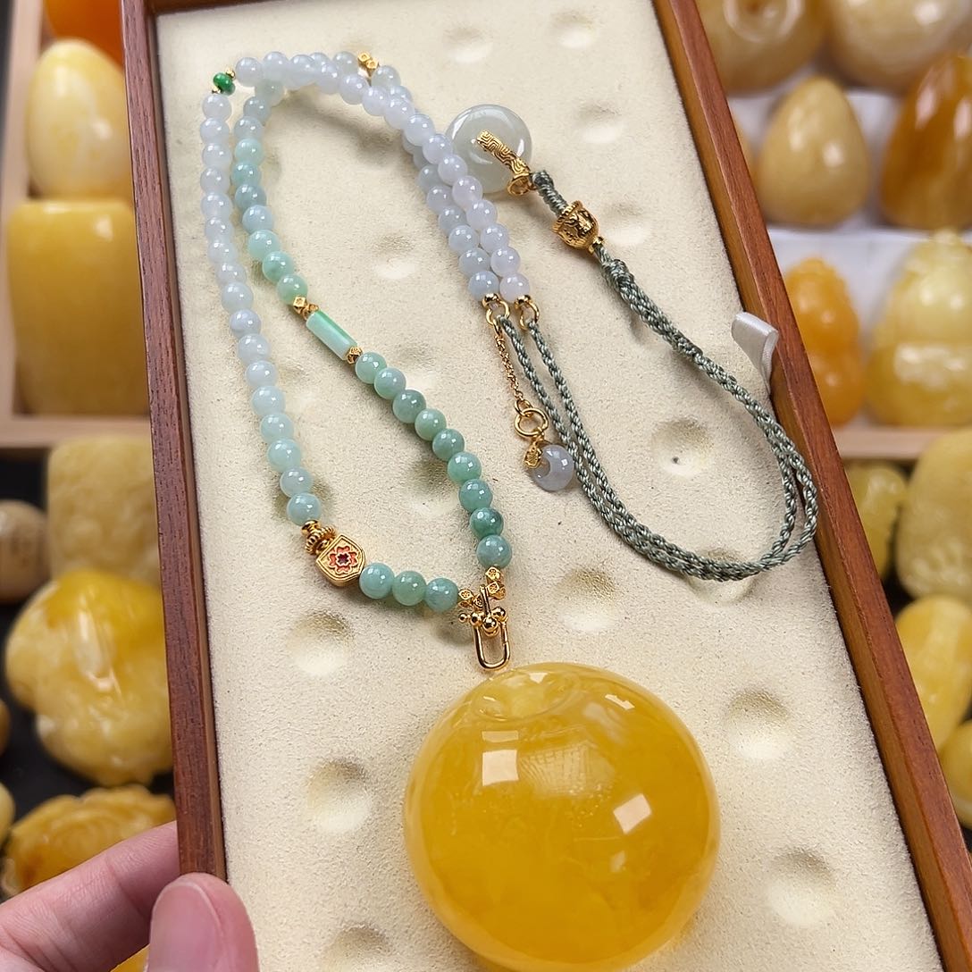 蜜蜡颈饰未镶嵌蜜蜡