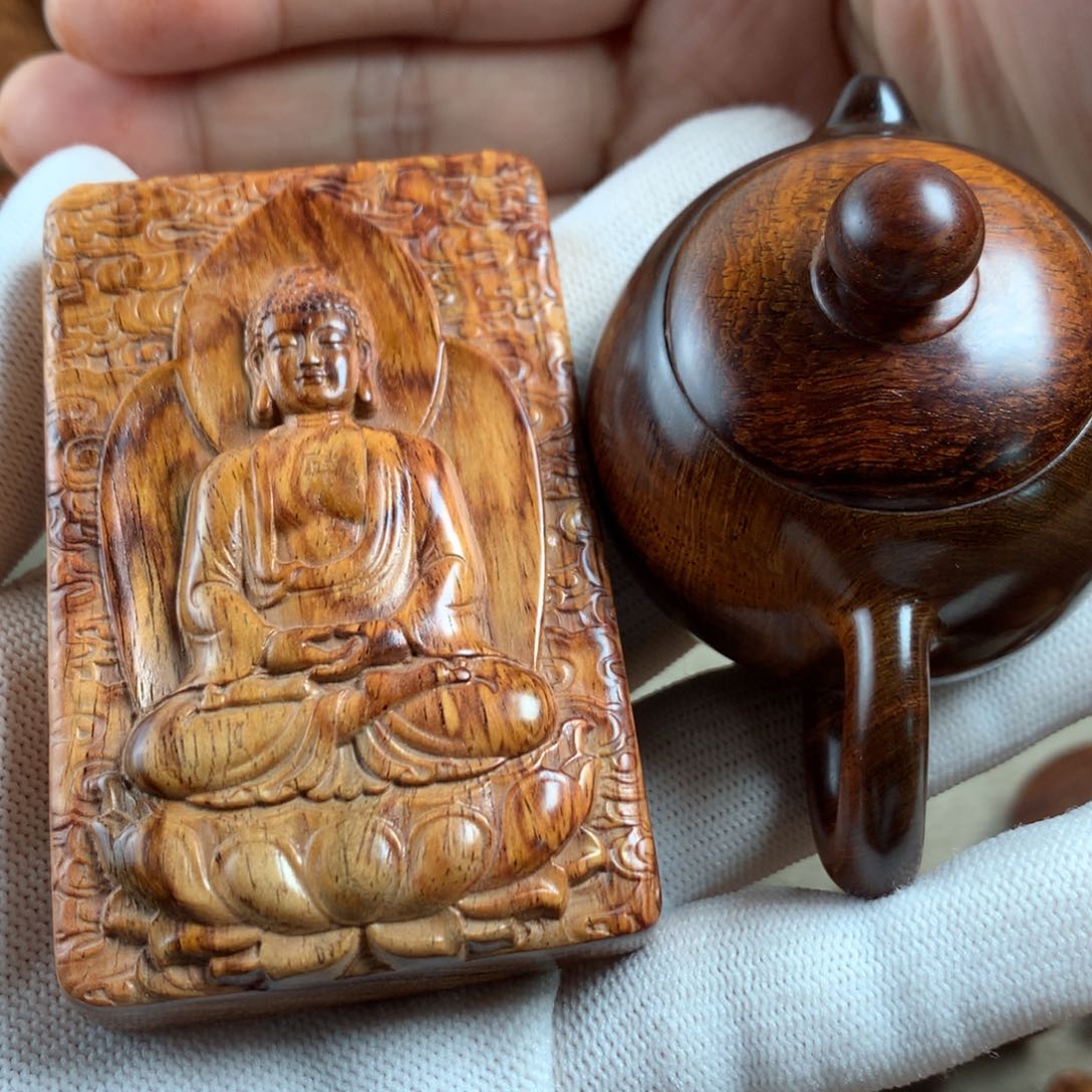 黄花梨/降香黄檀慕*默把把壶➕如来把件