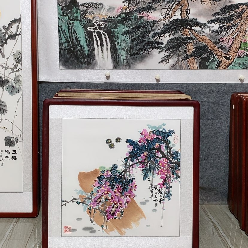 【闪购商品】国画书画作品带框65×65厘米