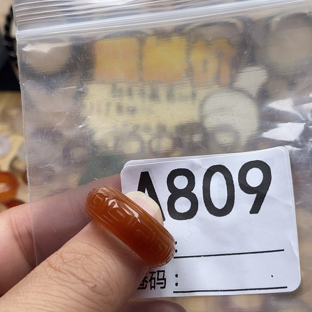 玛瑙/玉髓戒圈未镶嵌骞*•