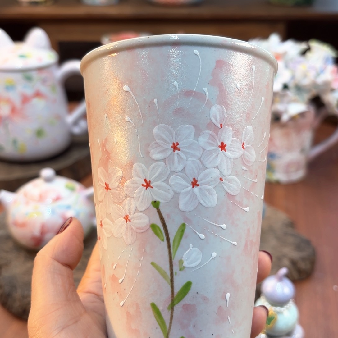 瓷片景德镇手绘高温釉下彩陶瓷茶具