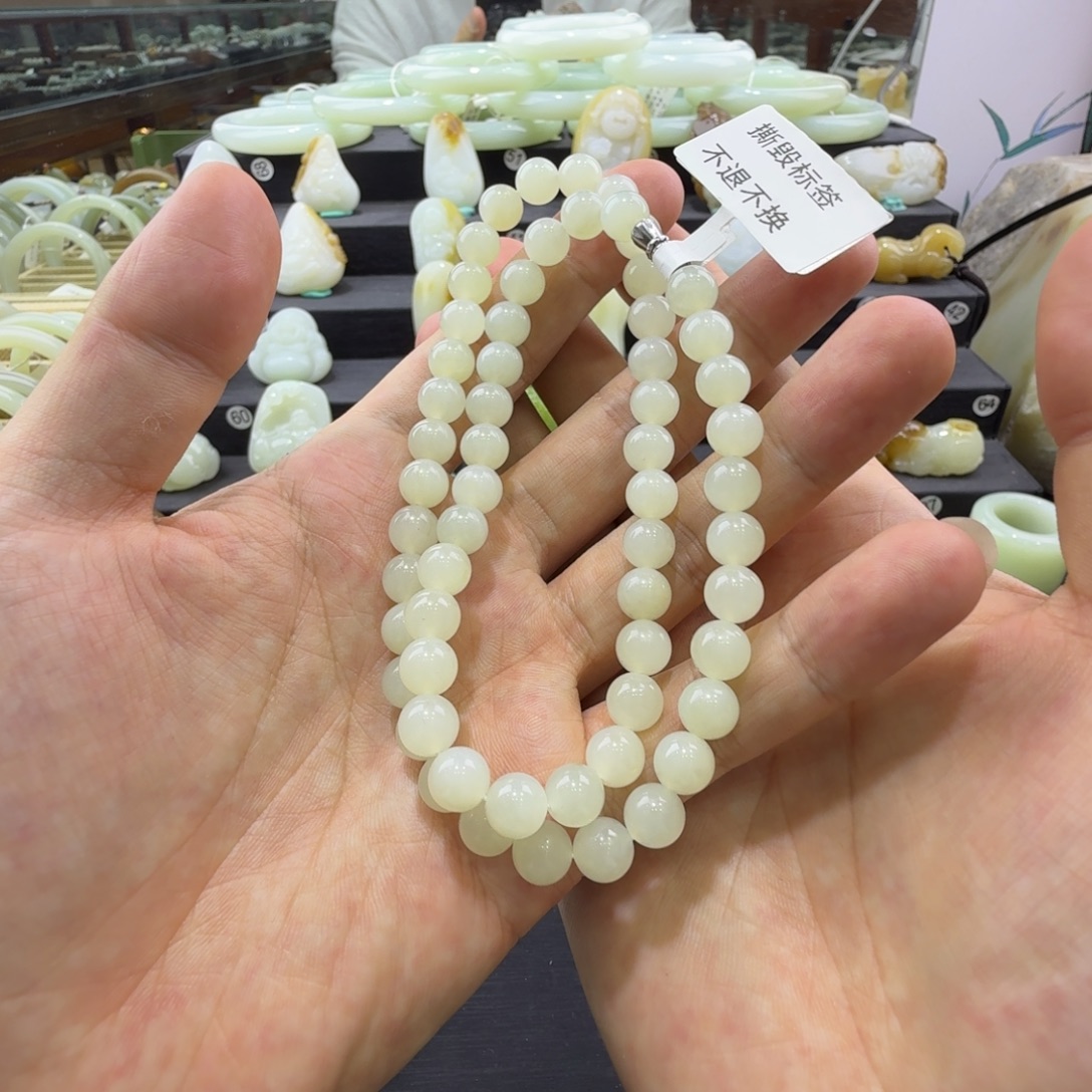 和田玉未镶嵌项链新疆和田玉卡8