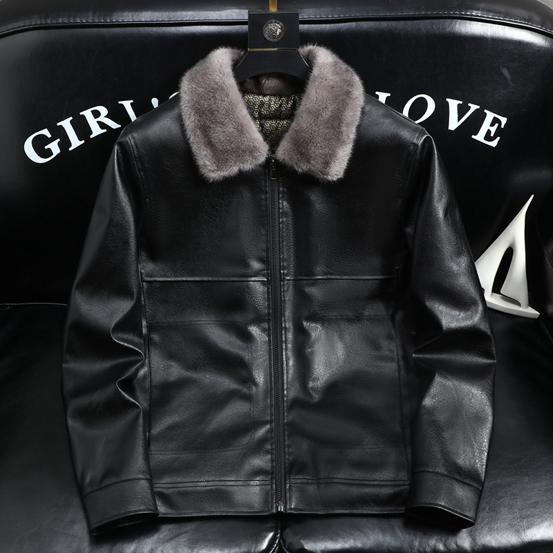 2026新款加绒大毛领驼绒保暖休闲皮衣外套