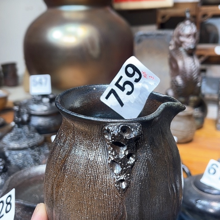 杯随*高温柴烧陶泥公杯