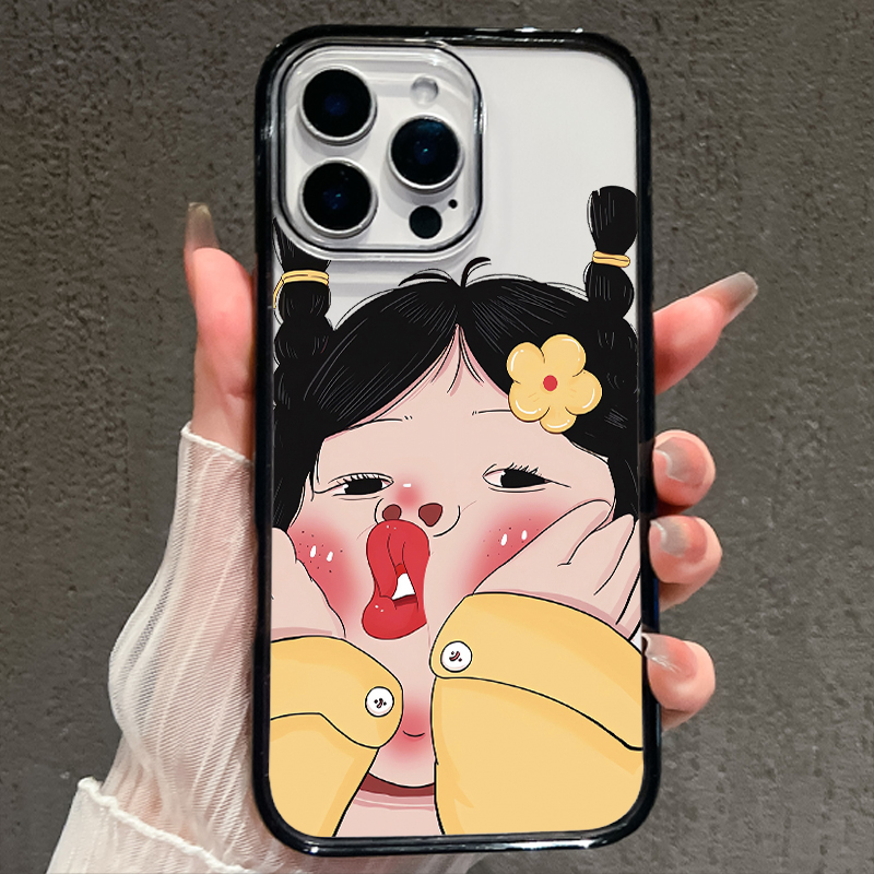 【AI键保护】托腮女孩 适用苹果16promax手机壳iphone15新款14全包