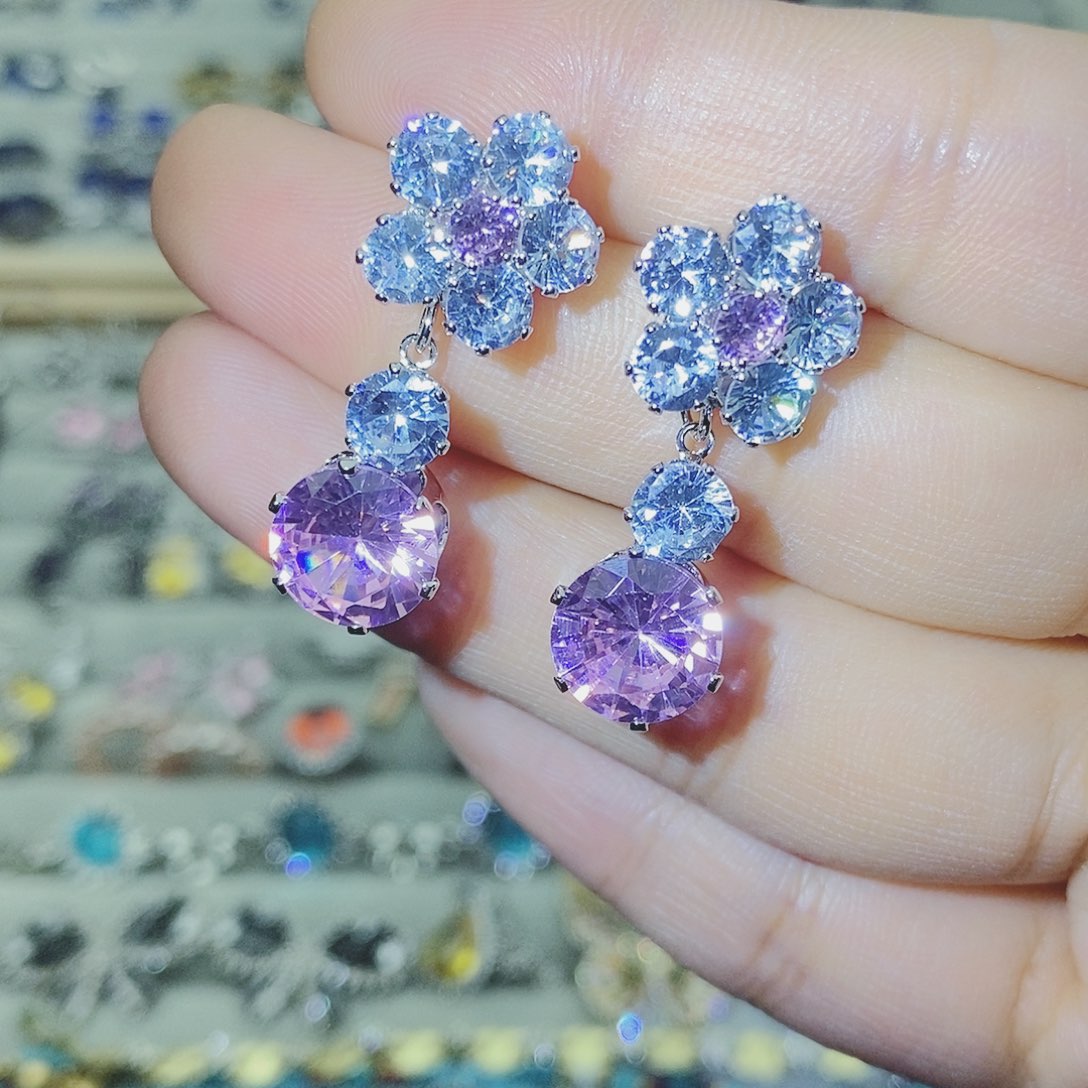 【闪购商品】托帕石耳饰银S925镶嵌