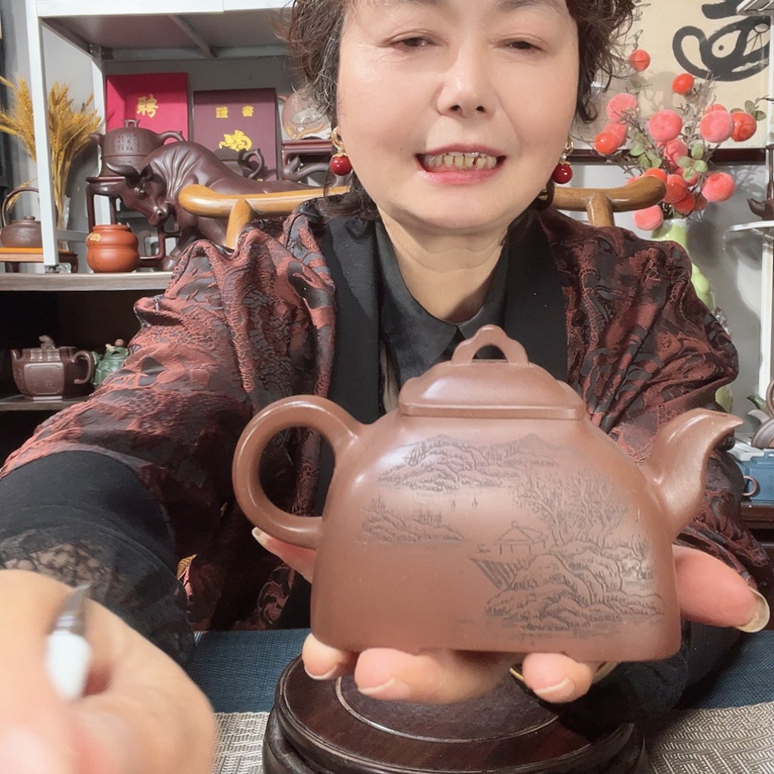 茶壶底槽青原矿紫砂壶