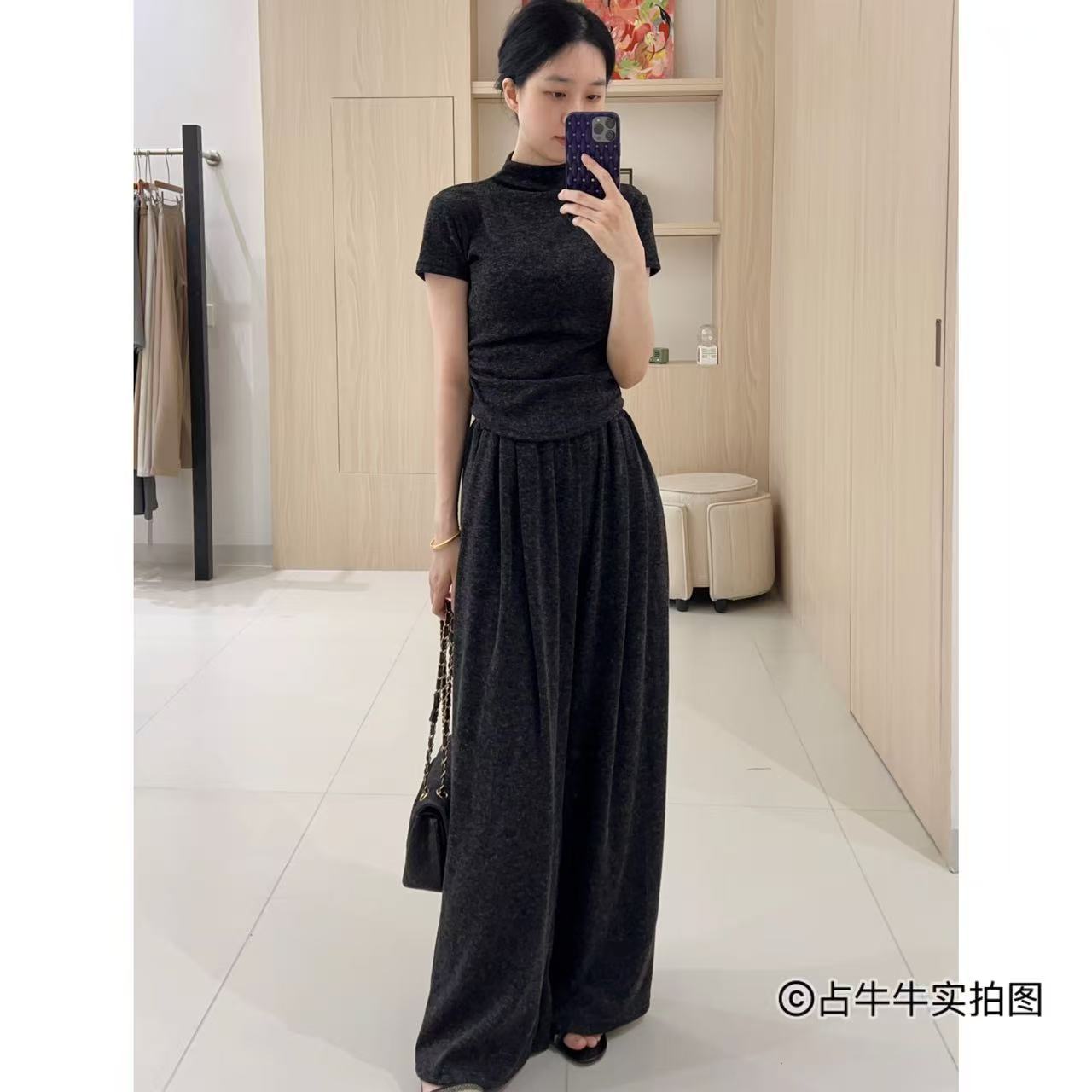 占牛牛I.NUNIU 极简深灰短袖长裤两件套