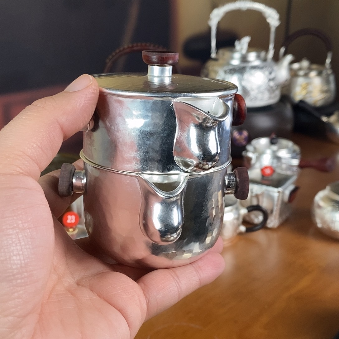 一***植手工制作茶壶银衣壶