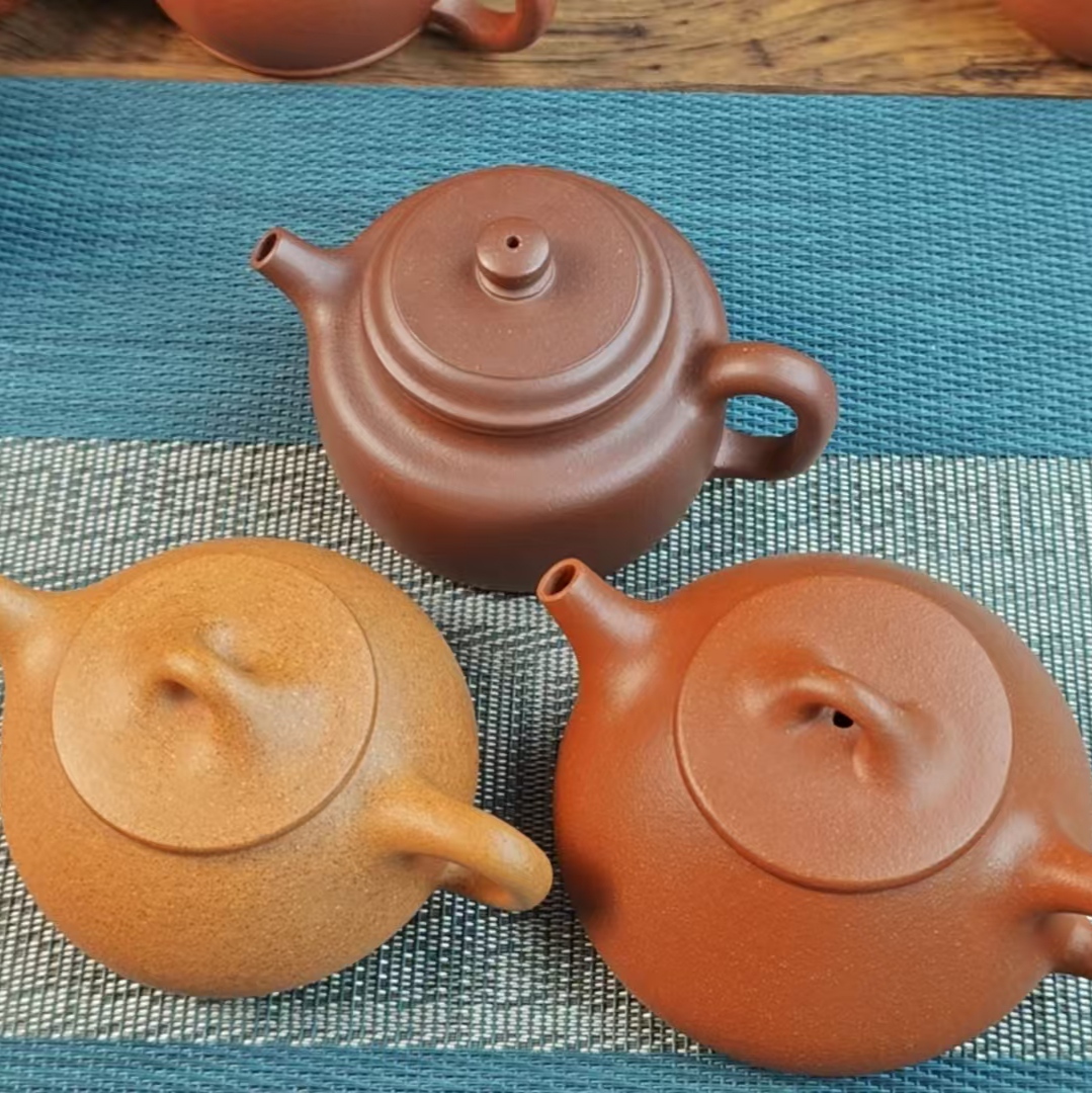 手工手工制作紫砂壶三只