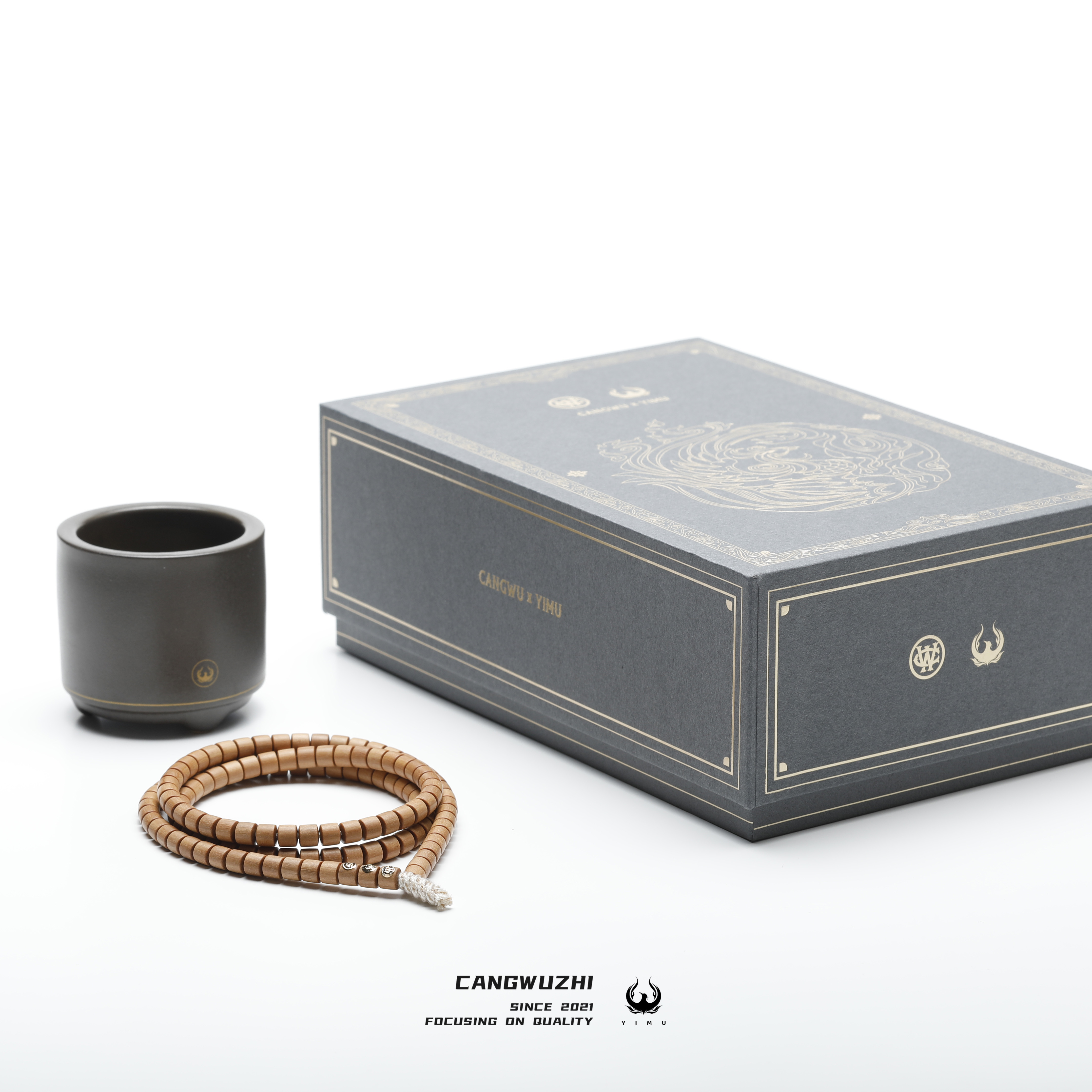 【藏物志】译木&藏物志 沉水老山檀 有纹 竹节108-三黑黄标 近5.6mm