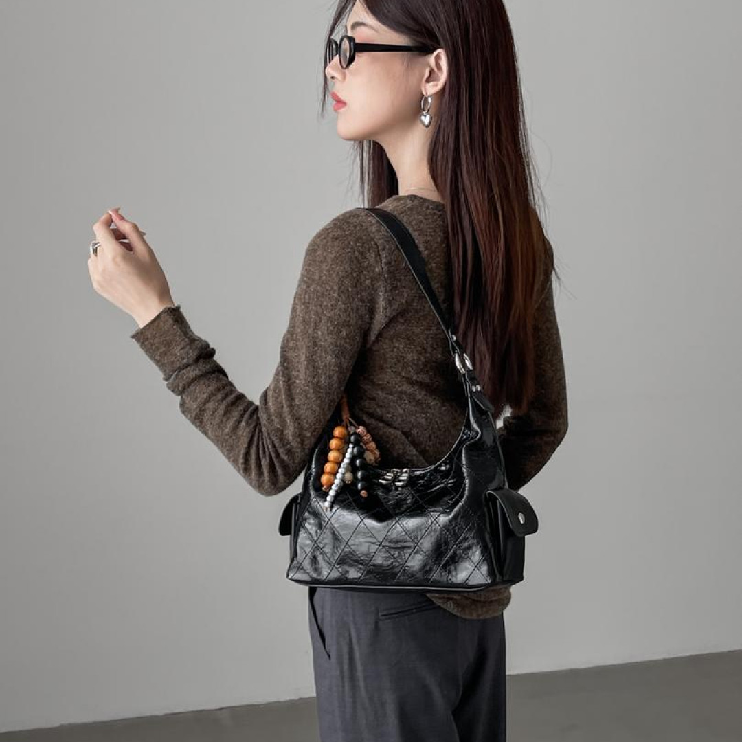 时尚菱格包包女大容量2025新款秋冬小众设计肩斜挎包通勤【8136】